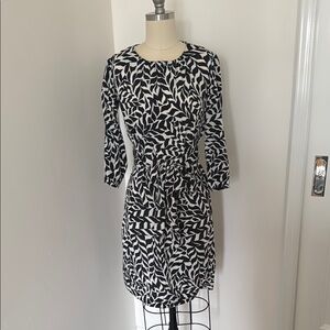 Pippa silk black and white print dresss